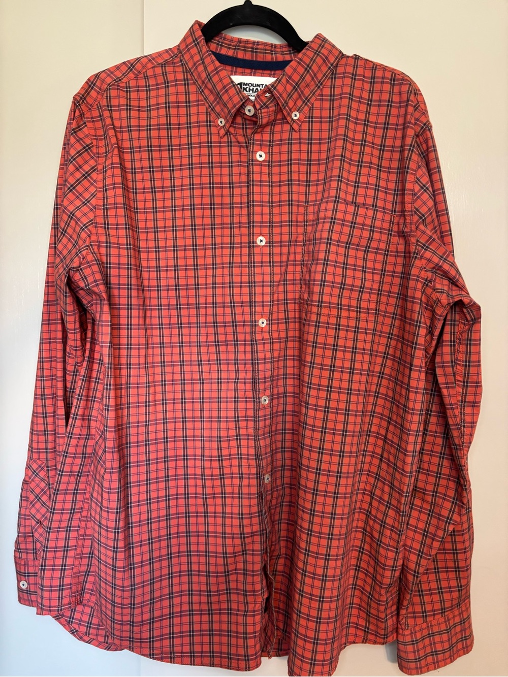 Mountain Khakis Orange-Red Plaid Button-Down Shirt Size XL
